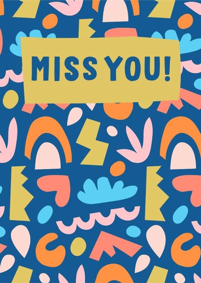 Contemporary Abstract Miss You Card created by Jive Prints