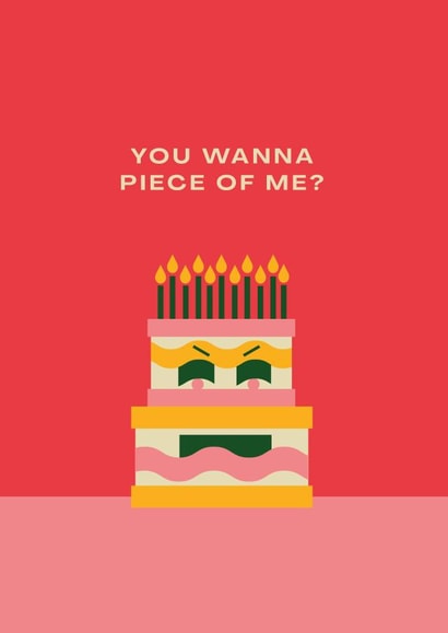 Piece of Me Funny Colourful Birthday Cake Card created by Betiobca