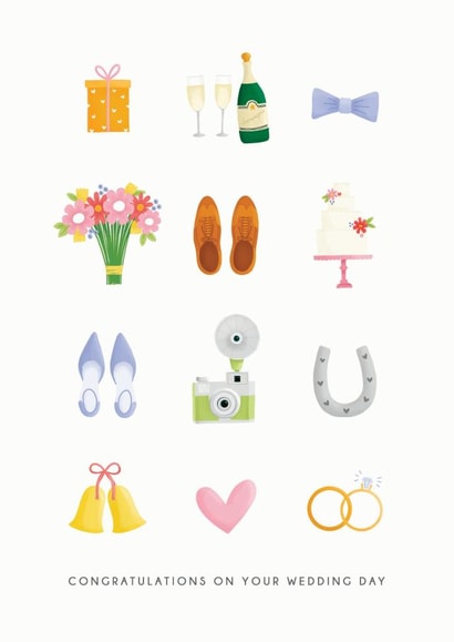 Traditional Wedding Illustrations Card created by Kimberley Rose Studio