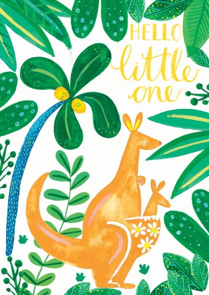 Hello Little One, New Baby Kangaroo Card created by Katie Whitton Design