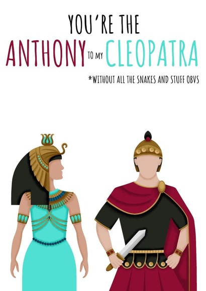 Cleopatra and Anthony Anniversary card created by Lorna Helen Prints