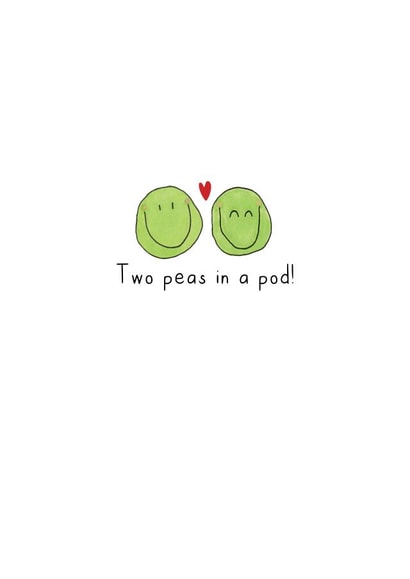 Two peas in a pod, Love Card created by Violet Owen Designs