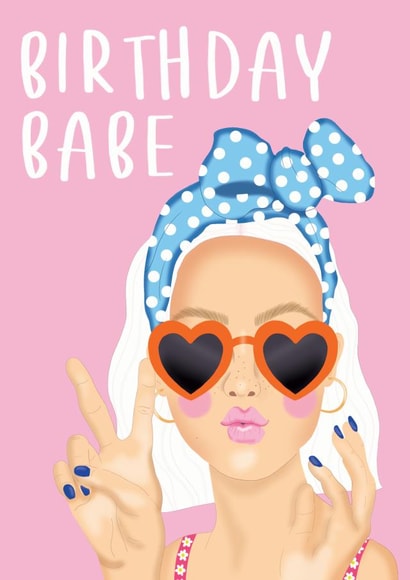 Trendy Birthday Babe Card for Her created by Amy Florence Design