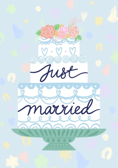 Just Married - Wedding Cake Card created by Jessie Maeve Studio
