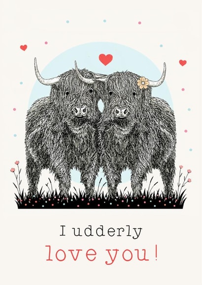 Cute Highland Cows- Pun- Card created by Beth Higgins Art