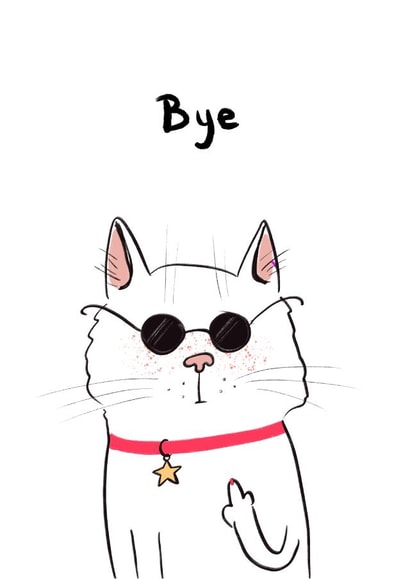 Moody and Cheeky Bye From the Cat created by Maria Myrkina