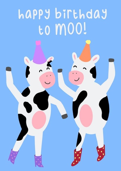 Dancing Cows Birthday Card created by NorthernRainbowArt