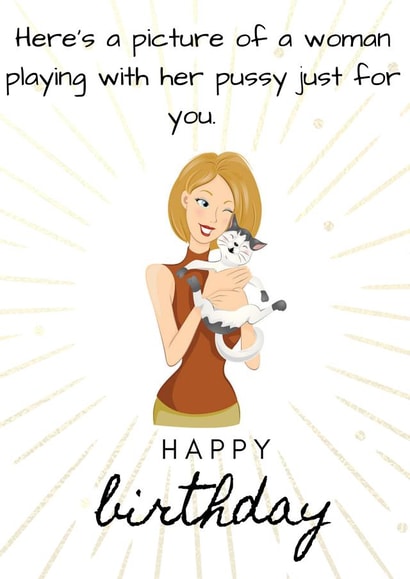 Playing with pussy, birthday card created by Lovelier