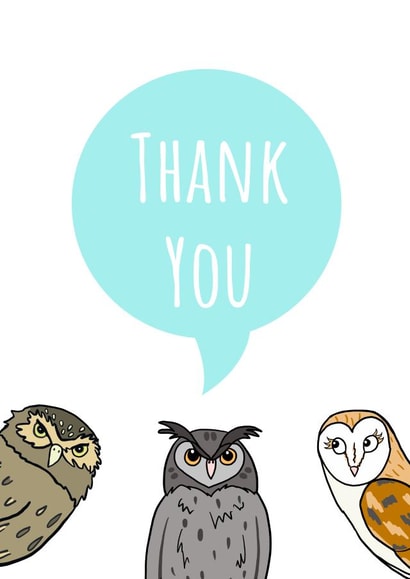 Owl Thank You Card  created by Send Salutations