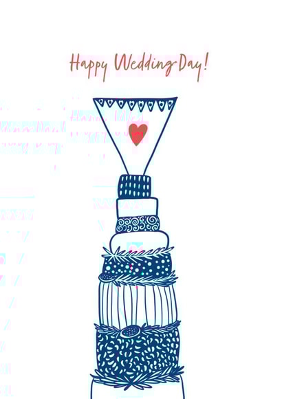 Beautiful Wedding Cake, Happy Wedding Day card created by Inky Acorn Designs
