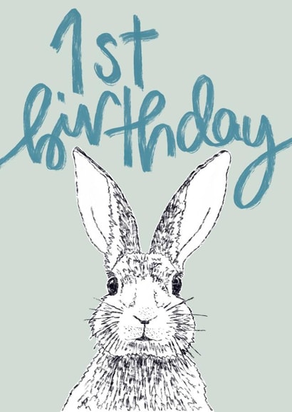 Children's 1st Birthday Rabbit Card created by DaphneRosa