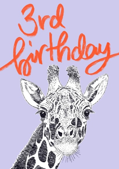 Children's 3rd Birthday Giraffe Card created by DaphneRosa