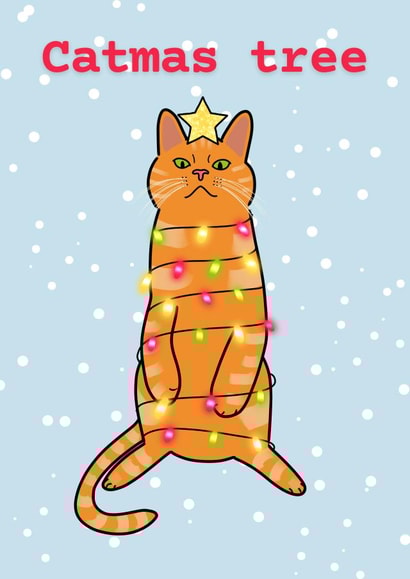 Funny cat Christmas card - catmas tree created by suzcreate