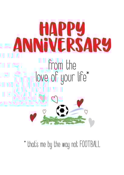 Funny Anniversary card for football fan or player created by Silly Prints
