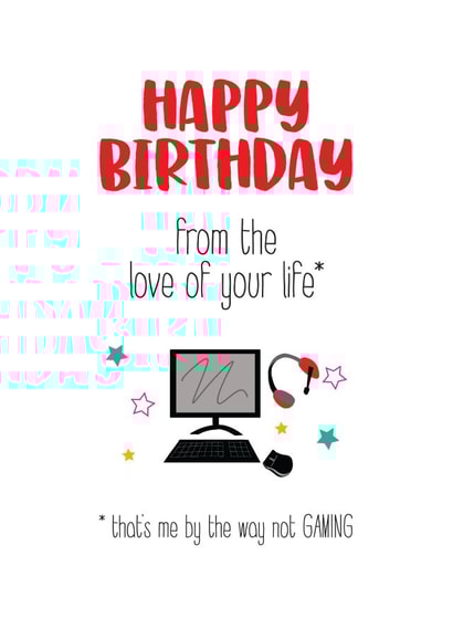 Funny Birthday card for the gamer in your life created by Silly Prints