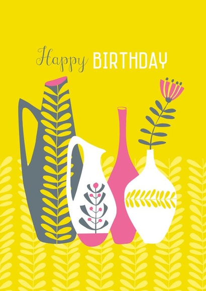 Retro Vase Birthday created by Jane Farnham Designs