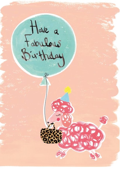"Have A Fabulous Birthday" Poodle Card created by Owen & Wolfey