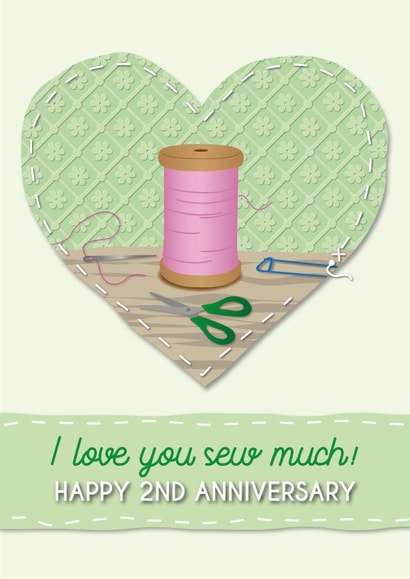 Cotton 2nd Wedding Anniversary Card 1001 created by Violet Owen Designs