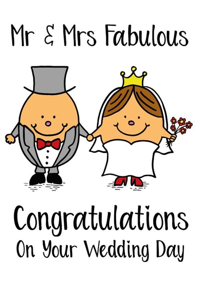 Mr & Mrs Fabulous Wedding Day Congratulations Card  created by Knick Knack Crafts