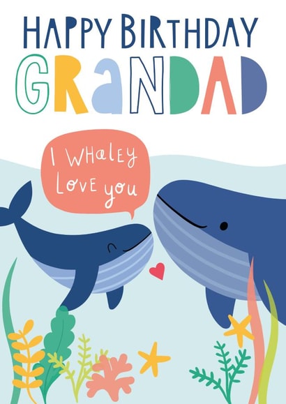 Cute Whale Happy Birthday Grandad Card created by Christine Gore
