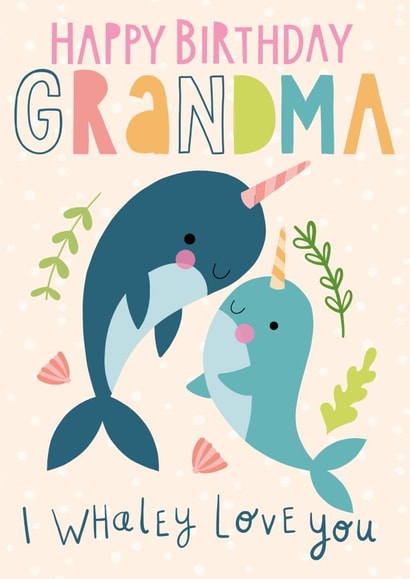 Cute Narwhal Happy Birthday Grandma Card created by Christine Gore
