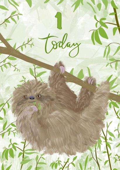 Sloth First Birthday Card  created by Sarah Stephenson