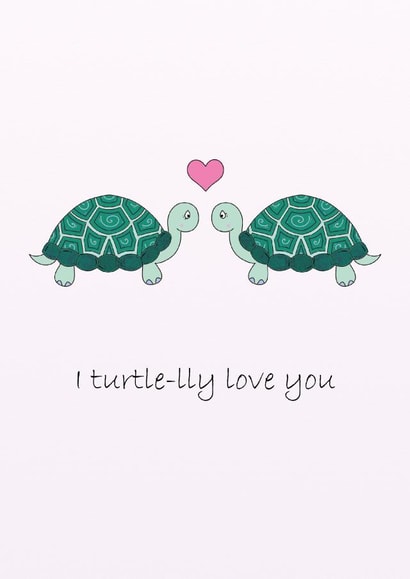 I turtle-lly love you anniversary card created by Quack Animal Art