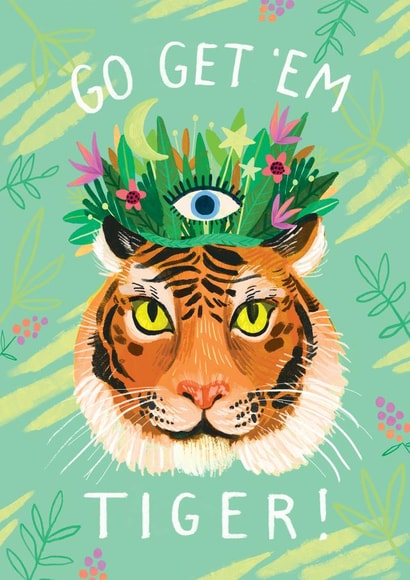 Go Get 'Em Tiger! New Venture Card created by Lou Peajeux