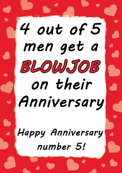 Blowjob Anniversary card for him created by Jolly Ginger Cards