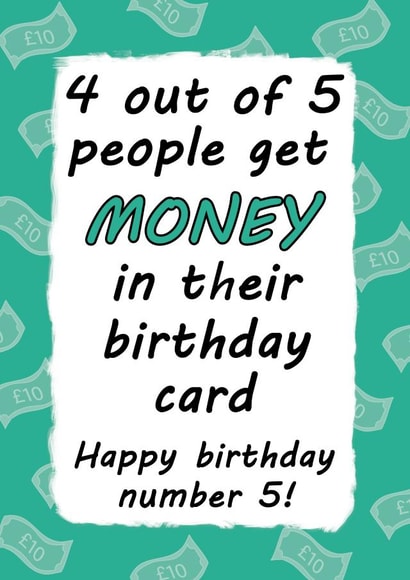 No money birthday card created by Jolly Ginger Cards