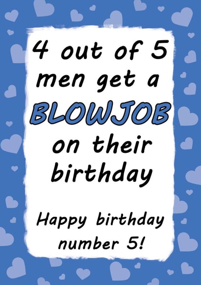 Blowjob birthday card for him created by Jolly Ginger Cards