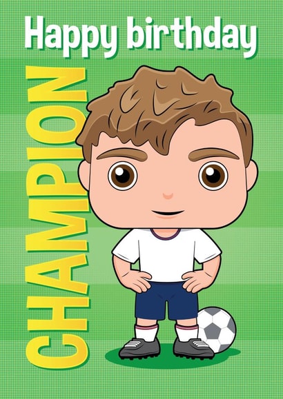 Cute England football birthday card for boys 1001 created by essjay