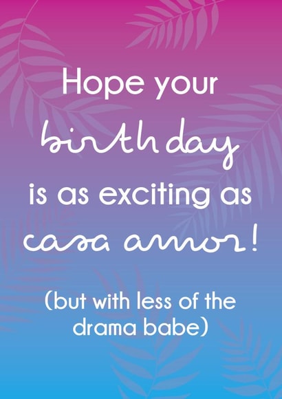 Love Island Birthday Card created by Fifi Designs