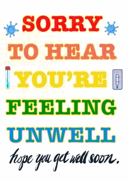 Get Well Soon Covid Rainbow Typed card created by Nina Modray