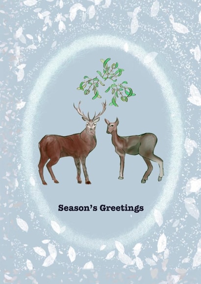 A Little Ho Ho Ho with the Stag, Doe and Mistletoe created by Nina Modray