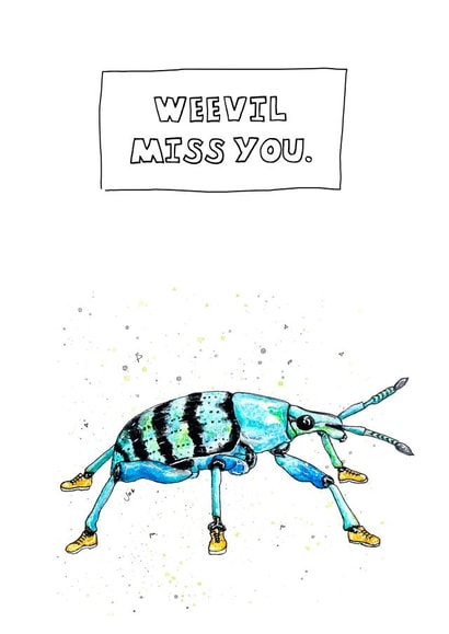 Weevil Miss You, Fun Bug Card created by JOKstudios