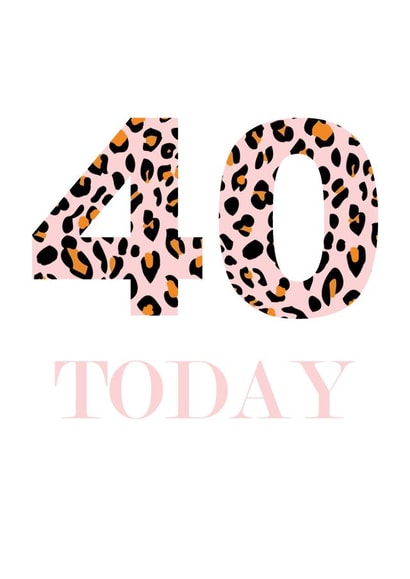 Fun Leopard print 40 Today Birthday Card created by Buttongirl Designs