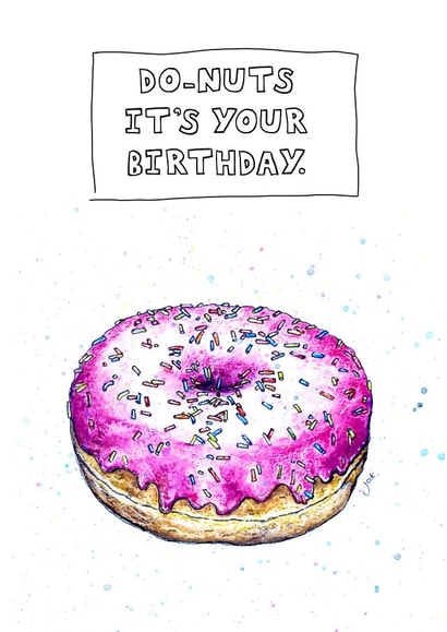 Yummy and Punny Donut Birthday Card created by JOKstudios