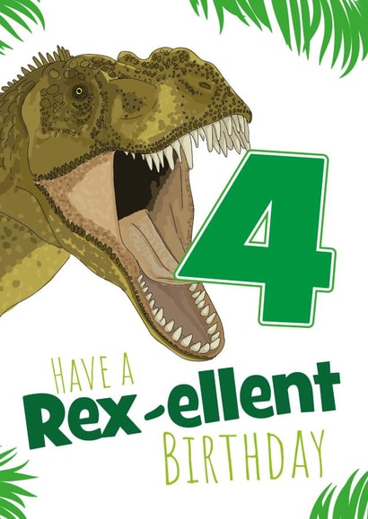 Rex-ellent 4th Birthday card created by Yeti Design