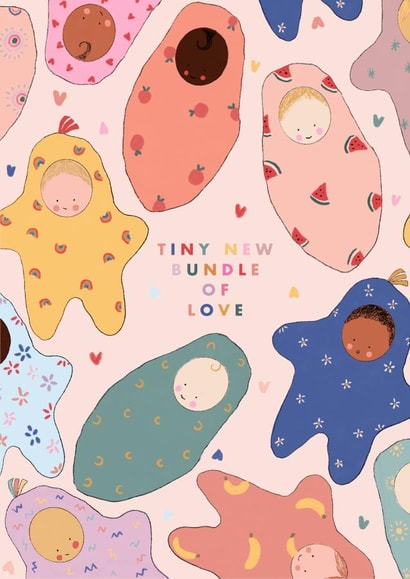 Tiny New Bundle of Love, New Baby Card created by Kate Fox