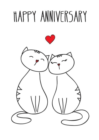  Cute anniversary card with cats. created by Eli&Mama
