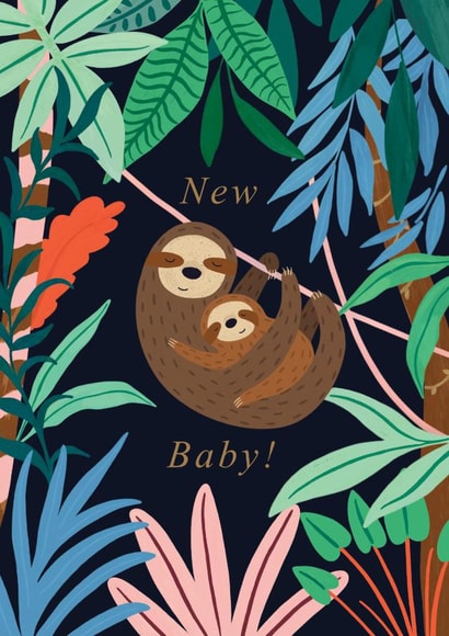 New Baby Jungle Sloth Card created by Forest & Fig