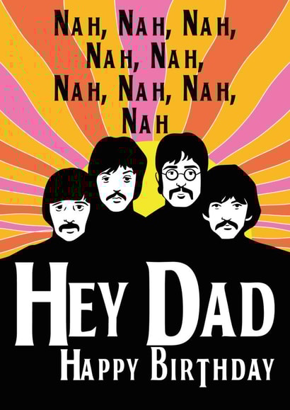 Beatles Happy Birthday card for Dad created by Kitty Strand