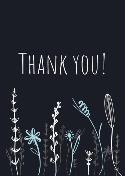 Floral pattern thank you card created by Mayah Wetherell