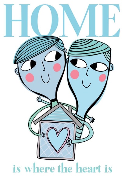 Gay couple new home card created by Elnup