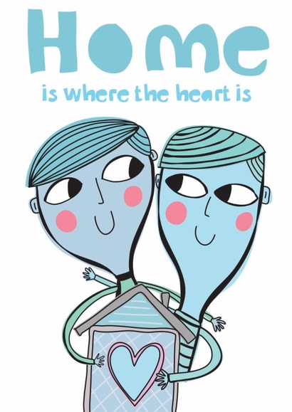New Home Card – Home Is Where the Heart Is | Cute Housewarming Card created by elnup
