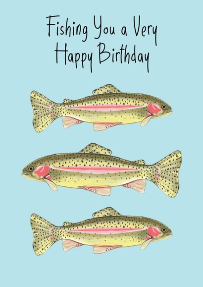 Fishing Rainbow Trout Birthday Card created by Laura Stanley Designs