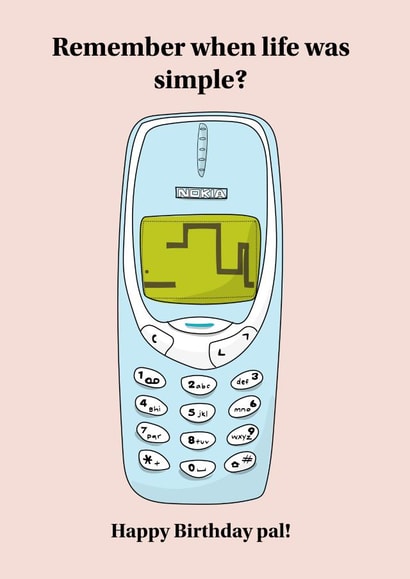 When life was simple, Nokia Mobile Birthday Card created by Eat the Moon