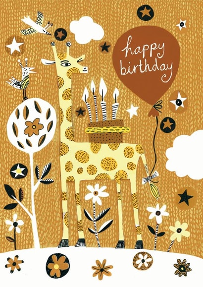 Birthday Giraffe and Cake Card created by The Illustrated World of Lisa Berkshire