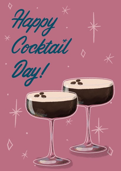 Espresso Martini Cocktail birthday card created by Silky Rose Design